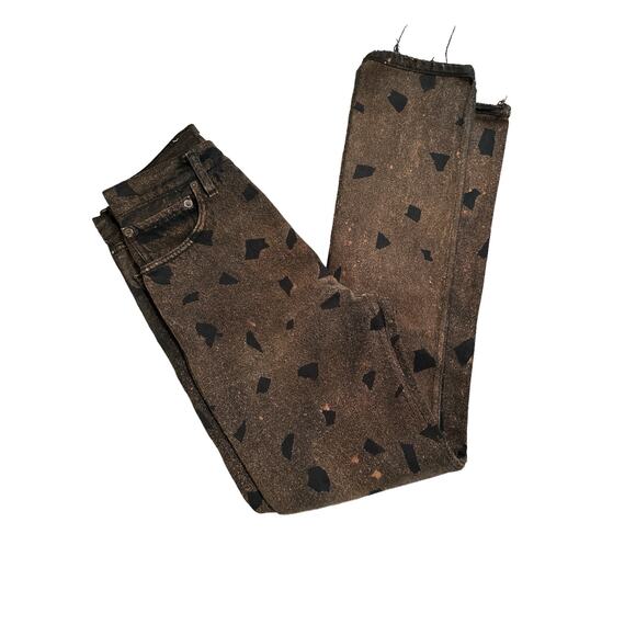 RE/DONE x Levis Collection Women’s Brown Paint Splatter Black Skinny Jeans Sz 26 - Picture 6 of 8